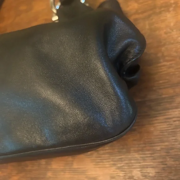 Salvatore Ferragamo Gancini Black Leather Shoulder Bag - Picture 13 of 17